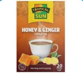 Tropical Sun Honey & Ginger Tea – 6 x 20 Tea Bags