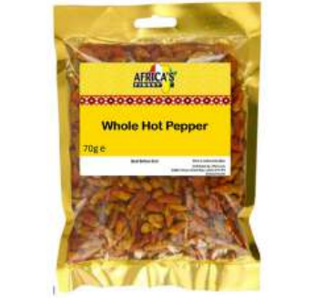 Africa’s Finest Whole Hot Pepper – 70g